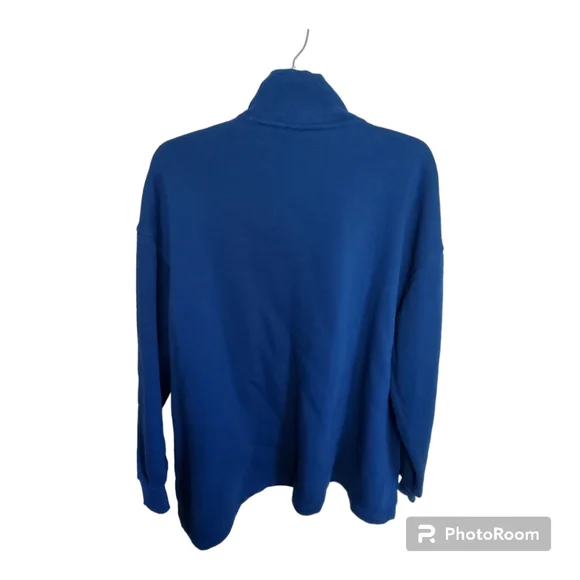 Nike Swoosh fleece half zip oversized sweatshirt teal blue womens - Picture 3 of 7